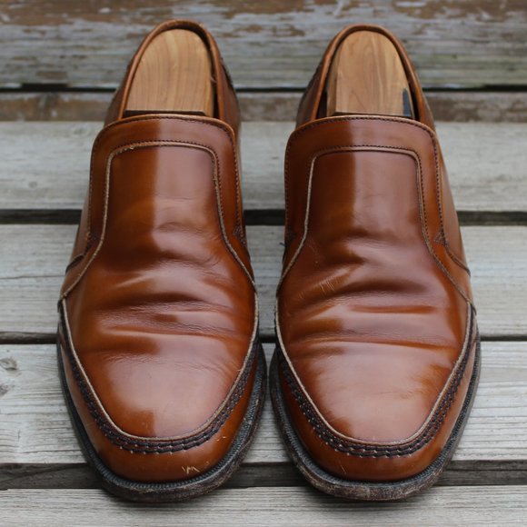 VTG 70s Tan Venetian Loafer, Burnished Calfskin - Picture 3 of 13